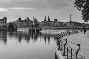 The lakes at Copenhagen. Queen Louise's bridge.