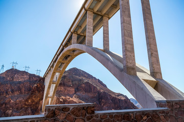 A View From Beneath The Mike O'callaghan-Pat Tillman Memorial Bridge Interstate Bypass At The Hoover Dam; Arizona, United States Of America
