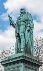 Fototapeta na wymiar Statue of Frederick Duke of York and Albany on the Edinburgh Castle Esplanade Edinburgh Scotland
