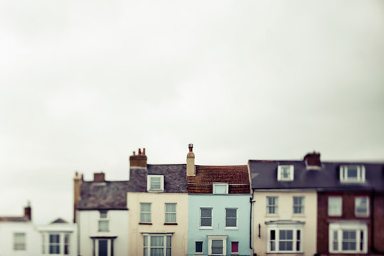 Row houses in various colours; England