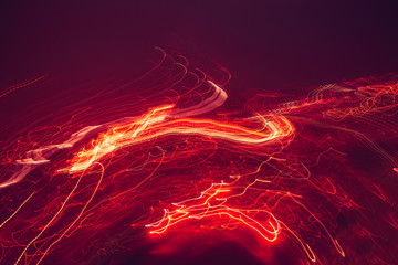 Abstract background with lights and movement, lines and lights in blur