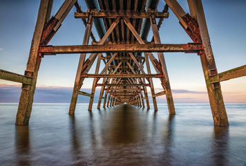 The disused Steetley Pier was built to serve the former Hartlepool Magnesia Works which has now been demolished; Hartlepool, County Durham, England