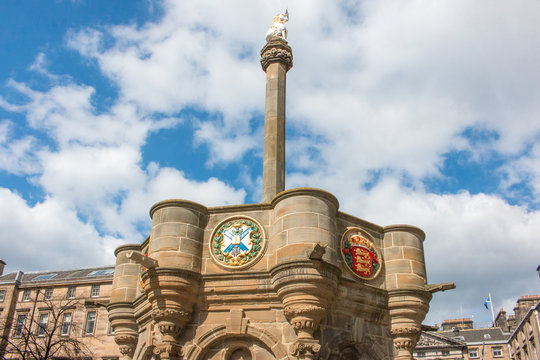 The Mercat Cross Of Edinburgh Parliament Square Next To St Giles' Cathedral Edinburgh Scotland