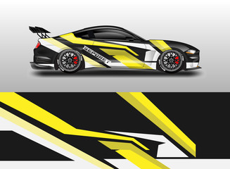 Livery decal car vector , supercar, rally, drift . Graphic abstract stripe racing background . 