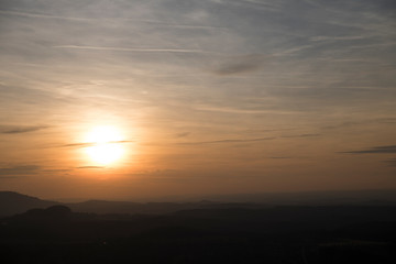 Sonnenuntergang im Schwäbischen Albvorland