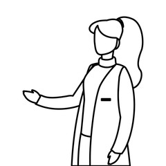 female medicine worker with uniform character