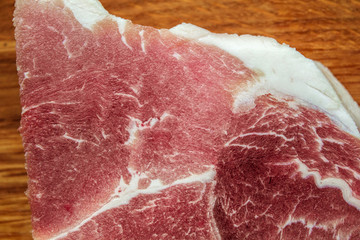 Close view raw crude meat