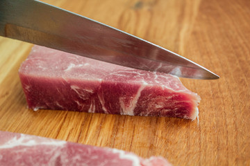 Close view raw crude meat