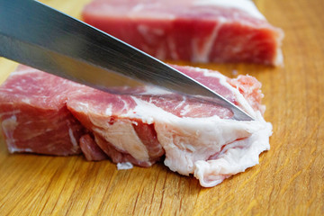 Close view raw crude meat