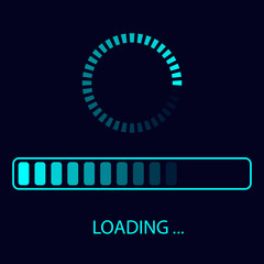 Vector Loading Icon. Futuristic progress bar design.