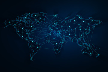 Global network connection background, vector