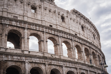 Fototapeta premium Closeup on the arches on the top of the Colosseum in Rome