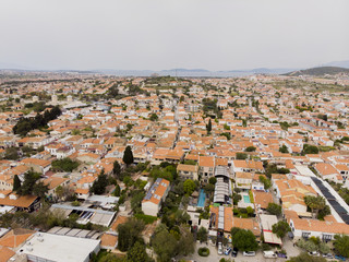 Cesme, Izmir / TURKEY -  Aerial view of Cesme Alacati taken by drone