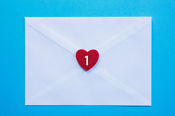 Love Letter Briefumschlag mit Herz und Ziffer