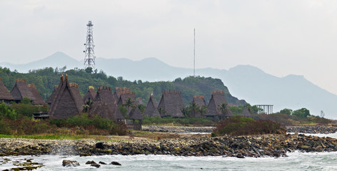 Bungalow house Thatching Straw Roof hut, Tropical beach