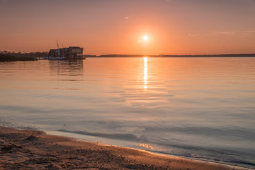 Fototapeta premium Sonnenuntergang am Geierswalder See