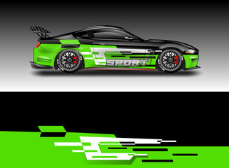 Livery decal car vector , supercar, rally, drift . Graphic abstract stripe racing background . File ready to print and editable .