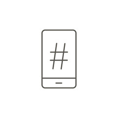 Mobile, hashtag vector icon. Element of simple icon for websites, web design, mobile app, info graphics. Thick line icon for website design and development
