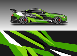 Livery decal car vector , supercar, rally, drift . Graphic abstract stripe racing background . File ready to print and editable .