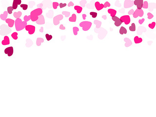 Hearts confetti flying vector background graphic design.