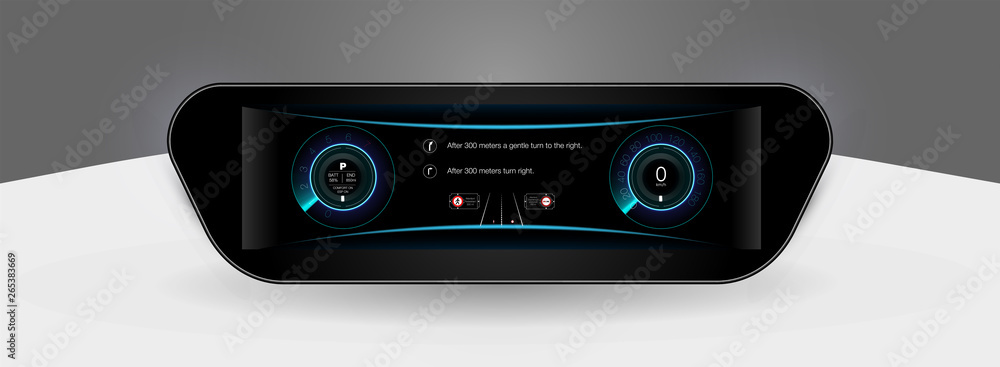 Poster futuristic user interface. hud ui. abstract virtual graphic touch user interface. car service in the