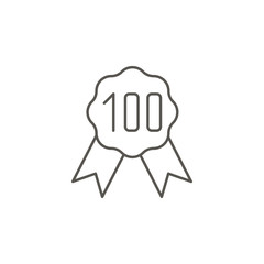 Award, reward, hundred vector icon. Element of simple icon for websites, web design, mobile app, info graphics. Thick line icon for website design and development