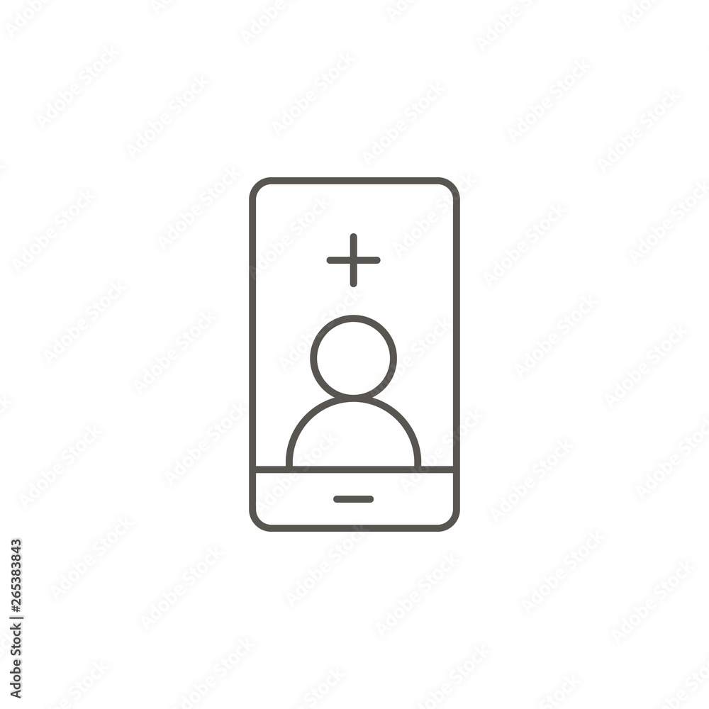 Poster mobile, friend, add vector icon. element of simple icon for websites, web design, mobile app, info g