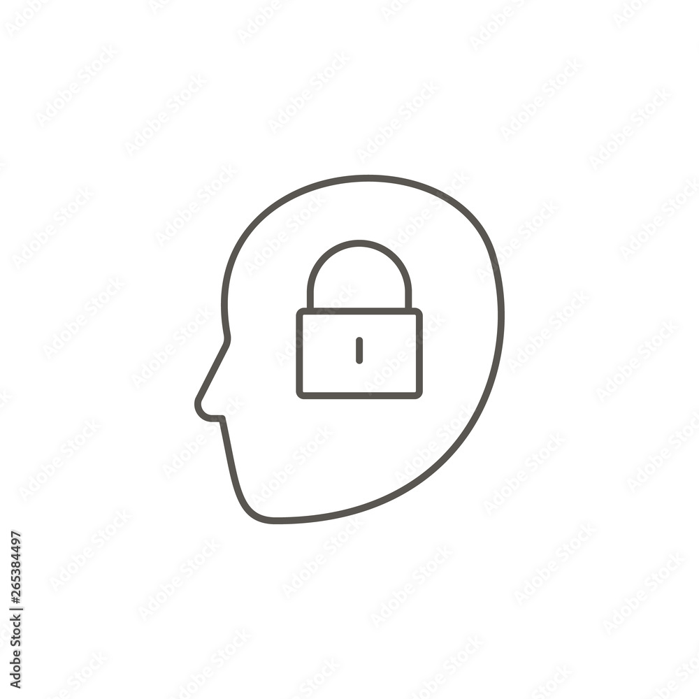Poster profile, lock, human vector icon. element of simple icon for websites, web design, mobile app, info 