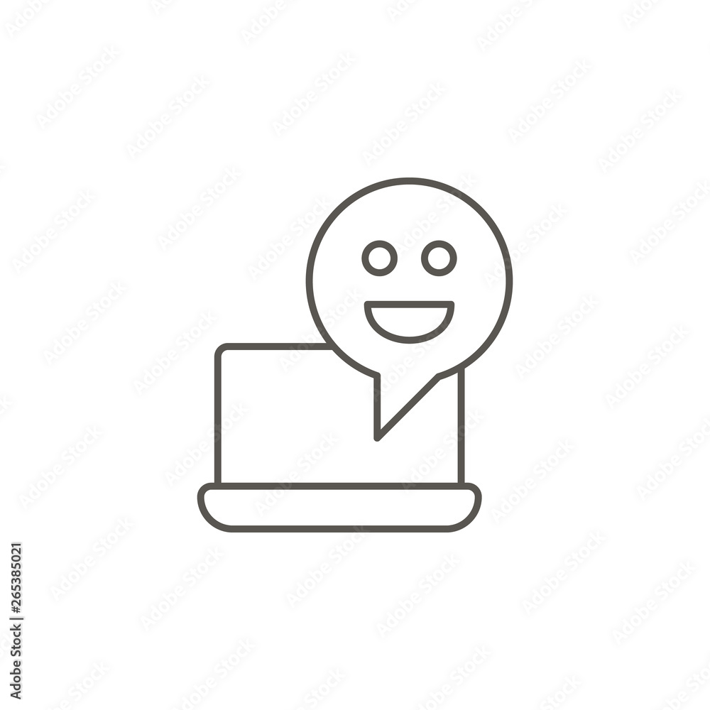 Poster computer, chat, smile, happy vector icon. element of simple icon for websites, web design, mobile ap