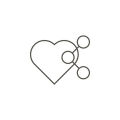 Heart, network, share, like vector icon. Element of simple icon for websites, web design, mobile app, info graphics. Thick line icon for website design and development