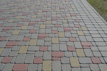 Fototapeta premium Tiles on the road in the spring.