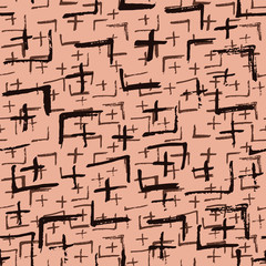 Tie Dye Japanese Geometric Modern Seamless Pattern. Geo Wabi Sabi Decorative Kimono Print. Scribble Cartoon Doodle Craft Texture. Boho Tie Dye Ethno Batik. Scribble Craft Doodle Seamless Collage