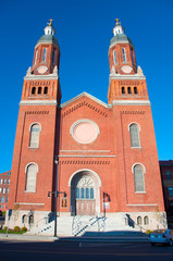Fototapeta na wymiar Assumption on North Salina Street in Northside Syracuse, New York State, USA.