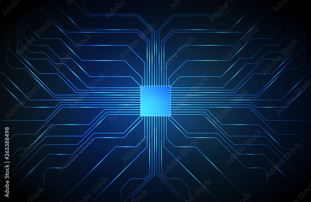 Aufkleber Circuit board background, technology CPU, microprocessor Interface. Microchip pattern for design. Microprocessor scheme. Hardware technology concept. Circuit number digital concept. 