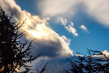 Soleil sur les nuages