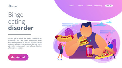 Website vibrant violet landing web page template.