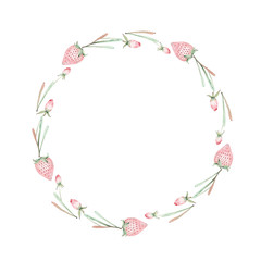 watercolor flower circle frame.