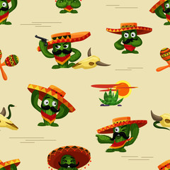 cartoon cactus pattern