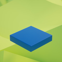 Podium on a geometric background with bokeh effect