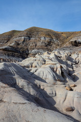 Drumheller HooDoos is a 0.5 kilometer heavily trafficked loop trail located near Drumheller, Alberta, Canada that features a cave, travel Alberta,Tourism
