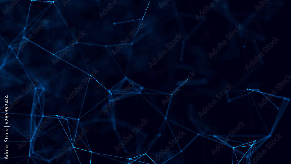 Poster big data visualization. science background. big data complex with compounds. lines plexus