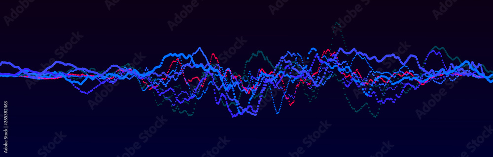 Poster sound wave element. abstract blue digital equalizer. big data visualization. dynamic light flow. 3d 