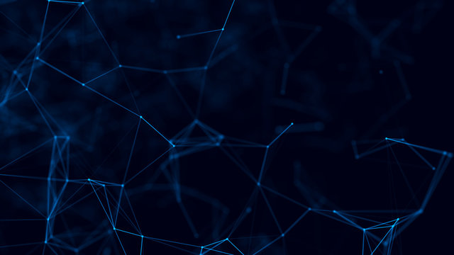 Big data visualization. Science background. Big data complex with compounds. Lines plexus