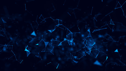 Big data visualization. Science background. Big data complex with compounds. Lines plexus