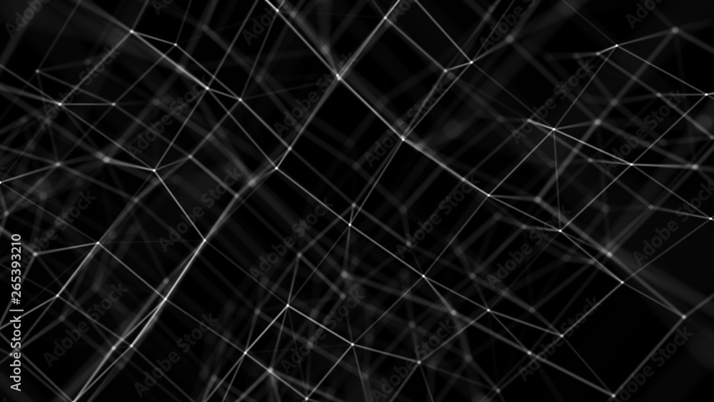 Poster blockchain technology concept. big data visualization. 3d illustration. distributed register technol
