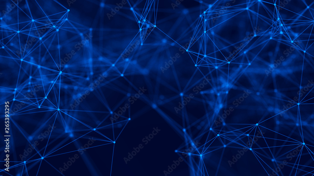 Poster big data visualization. science background. big data complex with compounds. lines plexus