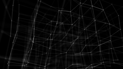 Blockchain technology concept. Big data visualization. 3D illustration. Distributed register technology