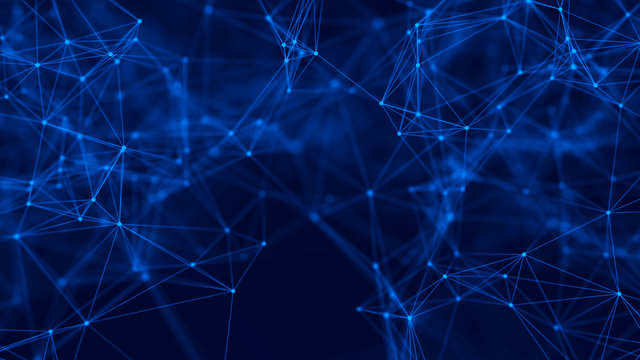 Big data visualization. Science background. Big data complex with compounds. Lines plexus - Powered by Adobe