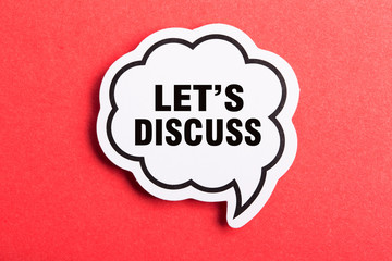 Let s Us Discuss Speech Bubble Isolated On Red Background