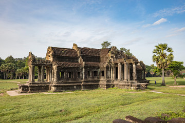 Fototapeta premium Building beside the main entrance to Angkor Wat temple, Siem Rap, Cambodia